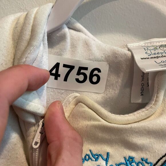 Baby Merlin's Infants White Magic Sleepsuit L 6-9 mos Double Zip Cotton Swaddle - Picture 9 of 9